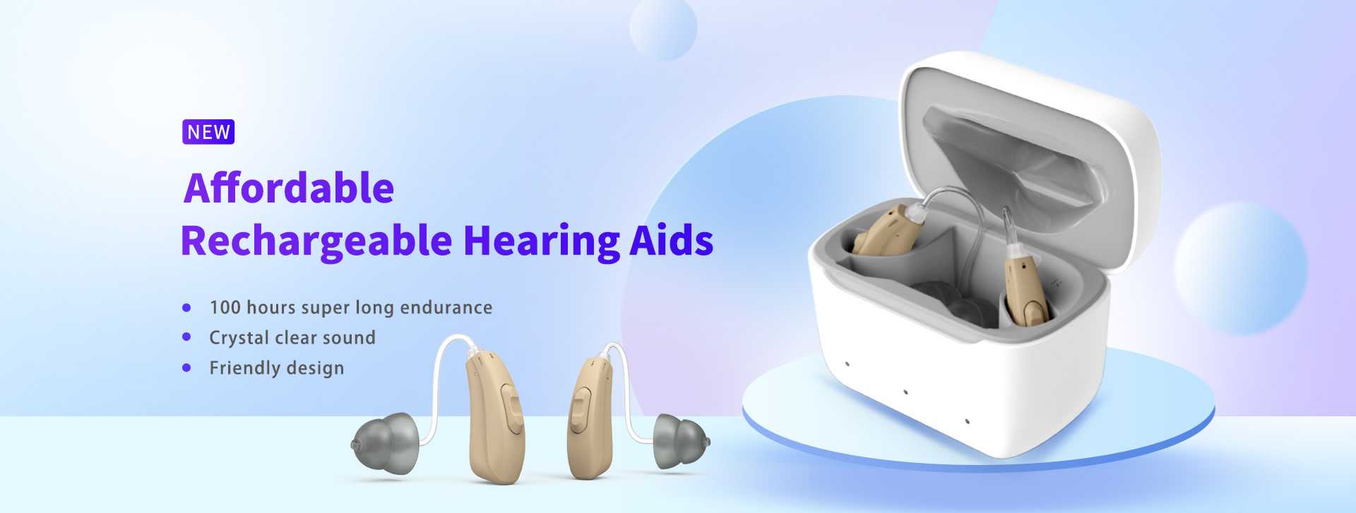 Affordable rechargeable hearing aids with 100 hours of battery life